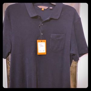 Men’s Ben Sherman navy terry polo shirt